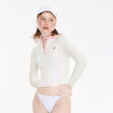 スモールチェリージップアップラッシュガード / SMALL CHERRY ZIP-UP RASHGUARD [IVORY]