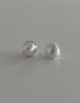 [92.5silver] マットサークルワンタッチピアス