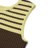 スモールチェリーストライプニットベスト / SMALL CHERRY STRIPE KNIT VEST [BROWN]