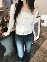 スクエアシャーリングリボンTシャツ