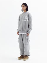 Signature balloon over fleece sweatshirt Melange Gray