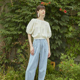ピッピングシャーリングブラウス/[LINE] Pipping Shirring Blouse