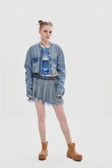 デニムプリーツスカート / DENIM PLEATS SKIRT