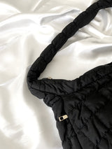 Pompom quilting shoulder bag 