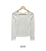 Youth Basic U-neck Long-sleeved T-shirt