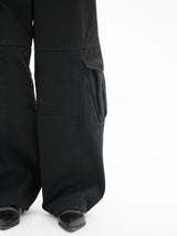 ローライズワイドパンツ/Low-rise black wide pants