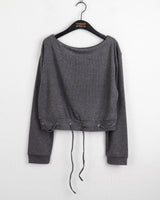 ポッツアイレットストラップオフショルダーTシャツ