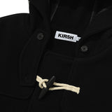 UNI MONO CHERRY HOODIE LONG DUFFLE COAT [BLACK]
