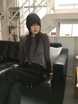 シャーリングショルダースリットフードTシャツ