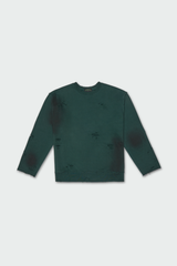 ダメージ＆オイルウォッシュドスウェットシャツ / Damaged & Oil Washed Sweatshirt, Green