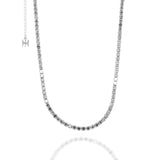 ホワイトミニテニスネックレス/[S925] White Mini Tennis Necklace (white silver)