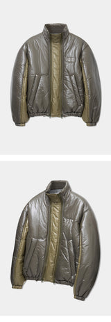 Unisex Zipped Duck Down Padding (Olive Khaki)