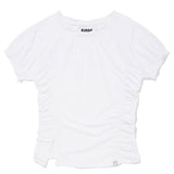 SHIRRING SLIM FIT T-SHIRT [WHITE]