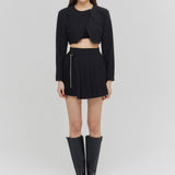 カッティングクロスクロップジャケット/CUTTING CROSS CROP JACKET BLACK (6682533199990)