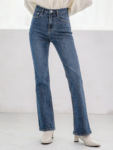 ロングセミブーツカットデニムパンツ / W52 LONG SEMI BOOTS CUT DENIM PANTS_MEDIUM BLUE