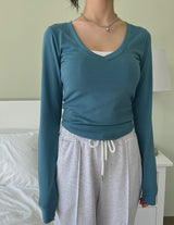 ディープVネックTシャツ / Deep V-neck T-shirt (3color)