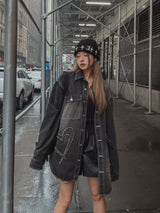 (UNISEX) ビッグポケットハートパッチデニムオーバージャケット