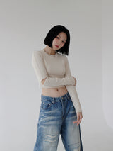 リブカットTシャツ/Rib Cut T-shirt (2color)
