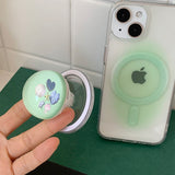 オーシャングリーングラデーションマグセーフフォンケース＆スマホグリップセット