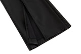 Faux-Leather Slit Trousers _ Black