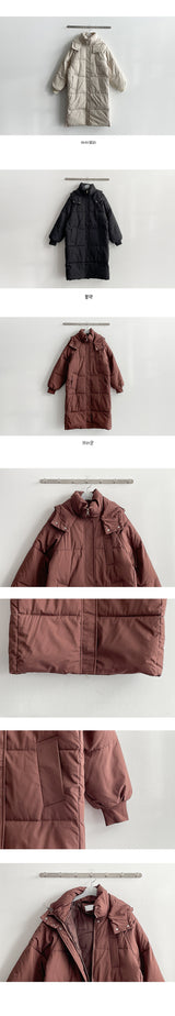 Lit hooded long padded coat