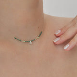 ヌードグラスビーズネックレス / Nude Glass Bead Necklace (10color)