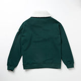 FLEECE COLLAR HALF ZIP CREW_olive (6640103424118)