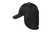 イアフラップボタンボールキャップ/EARFLAP BUTTON BALL CAP_BLACK