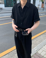 LE ブランクデニム半袖シャツ / LE Blanc Denim Short-Sleeved Shirt (Set - Up / 1 color)