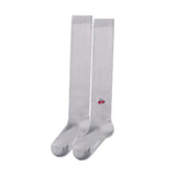 CHERRY LOGO KNEE SOCKS [LIGHT GRAY]