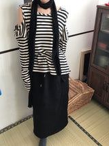Daily slit cargo bendable long skirt