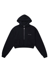  HAIF-ZIP HOODIE (CROP)_NAVY
