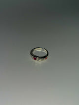 Silver pink angel beam ring