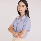 シアサッカーストライプシャツ / SEERSUCKER STRIPE SHIRT (BLUE)