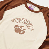 ピーチアーチプリントラグランロングスリーブTシャツ / PEACH ARCH PRINT RAGLAN LONG SLEEVE T-SHIRT_CHOCOLATE