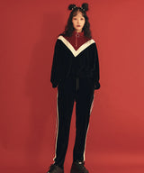 03ベルベットトレーニングジップアップトップ / 0 3 velvet training zip-up top -BLACK (4579923460214)