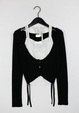 ケフィアシアリングTシャツセット/Kefir Shirring T-shirt Set (2color)