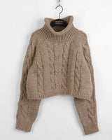 Jirun Twisted Turtleneck Polar Long Sleeve Knit