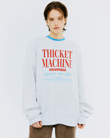 チケットマシンタイポスウェットシャツ/THICKET MACHINE TYPO SWEATSHIRT-WHITE MELANGE