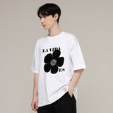 ドローイングスマイルフラワーロゴショートスリーブTシャツ/Drawing Smile Flower Logo Short Sleeve T-Shirt