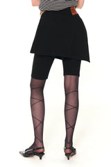 BIKER LAP SKIRT SHORTS (BLACK)