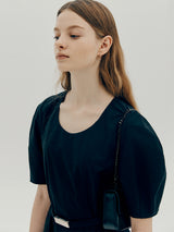 Uネックフレアドレス / U neck flare dress - Black