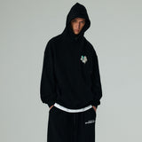 ハートプリンティングパーカー/HEART PRINTING HOODIE-BLACK