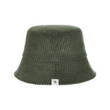 Wide Corduroy Label Bucket Hat Khaki
