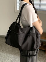 ナッツビッグジッパーポケットブラックショルダーバッグ / Nuts big zip pocket black shoulder bag