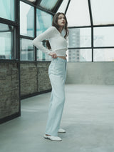 ワイドリネンデニムパンツ / W67 WIDE LINEN DENIM PANTS_LIGHT BLUE