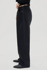 ストリングフリーサイズブラックパンツ / String free size black pants