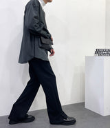 プリーツウォッシングトレーニングサイドスリットパンツ/[Unisex] Pleated washing training side slit pants (6 colors)