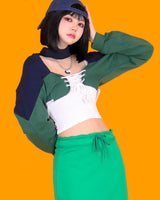 スニーカークロップスウェット＋スリーブレスセット / sneakert crop mtm + sleeveless set (2color)