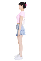 90sフォーカスクロップスパンスリーブTシャツ/90s foucus crop span sleeve t-shirts (light pink)